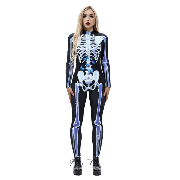 Butterflies in Stomach Skeleton Catsuit Jumpsuit Costume - Picture 1 of 7